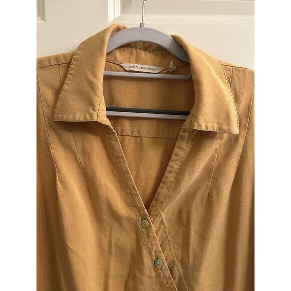 Soft Surroundings Women’s Gold Tencel Wrap Asymmetric Tunic Size M - Picture 6 of 9